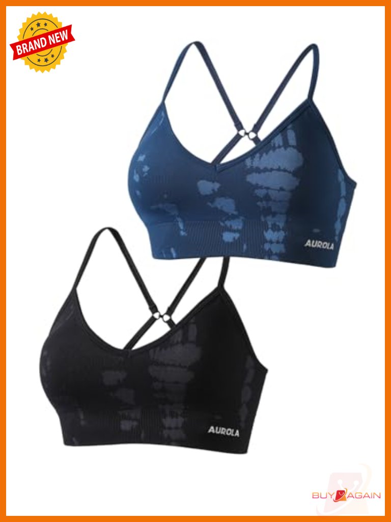 Seamless Knitted V-Neck Backless Strappy Sports Bra For Women Workout Yoga Gym